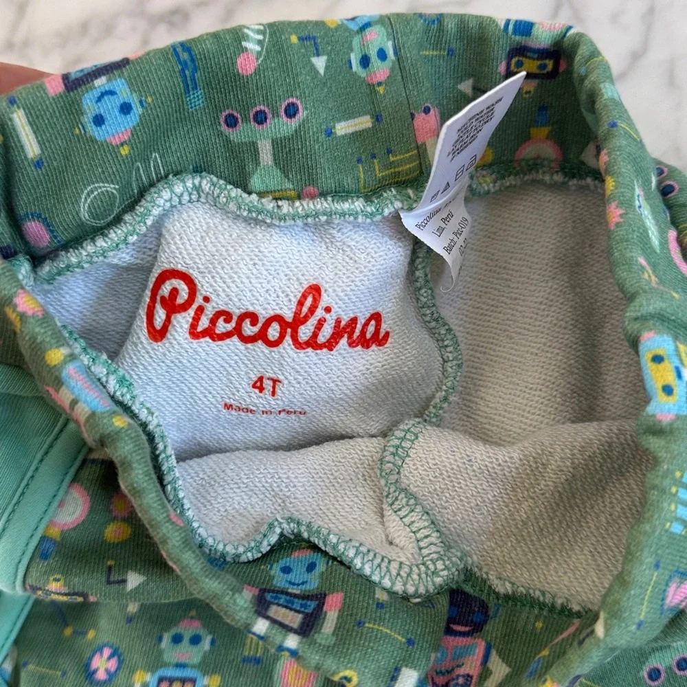 Piccolina Robot Track Shorts Sz 4T Made in Peru
